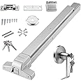 VEVOR Push Bar Door Locks, Stainless Steel Panic Bars for Exit Doors, with Exterior Lever and 3 Keys, Push Bar Panic Exit Device Door Hardware for Metal Wood Door, for Left and Right Handed Doors
