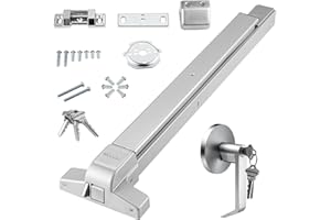 VEVOR Push Bar Door Locks, Carbon Steel Panic Bars for Exit Doors, with Exterior Lever and 3 Keys, Push Bar Panic Exit Device Door Hardware for Metal Wood Door, for Left and Right Handed Doors