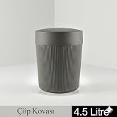 Uyt Life 4.5 Litre &Ccedil;&ouml;p Kovası | Modern Kapaklı Banyo ve Ofis &Ccedil;&ouml;p Kutusu | K&uuml;&ccedil;&uuml;k Boy Dekoratif Tezgah &Uuml;st&uuml; Atık Kovası | Mat &Ccedil;
