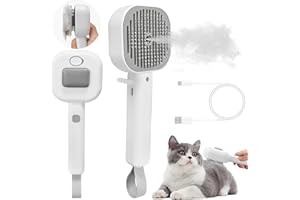 BITOYO Cat Steam Brush, 3 in 1 Spray Cat Brush with Release Button, Cat Grooming Brush for Long or Short Haired Cats, Remove Static Flying Hair Steam Pet Brush for Pet Shedding Grooming