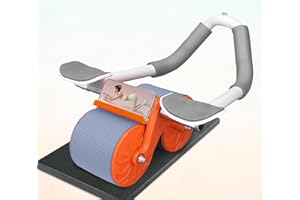 FK Sports Abdominal AB Roller Automatic Rebound Exercise wheel with Elbow Support, Core Exercise Wheel Trainer For Home Gym, With Extra Thick Knee Mat