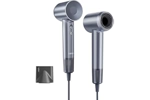 Laifen Swift Sèche-cheveux 200M d'Ions Négatifs Moteur Brushless 110 000 tr/min Séchage Rapide Contrôle Intelligent de Température avec Buse Magnétique Bruit Réduit Cheveux Bouclés ou Lisses (Argent)