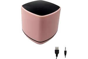 ACCOD Acoud 3.5mm Mini Square Wired Speaker Box Computer Speakers Portable USB Notebook Speaker Multimedia Desktop Speaker Powered by USB For Tablet Computer Laptop Smartphone (Pink)