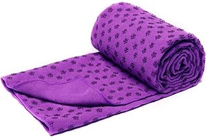 voidbiov Microfibra Toalla de Yoga Antideslizante para Hot Yoga con Malla Bolsa de Transporte(4 Colores), Secado Rápido Toalla Extra Larga(185 x 62 cm, 73" x 24")