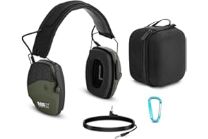 MSW MOTOR TECHNICS MSW MSW-HEPR30G nauszniki z Bluetooth, dynamiczna regulacja hałasu zewnętrznego, zielona, ochrona słuchu, ochrona słuchu, ochrona słuchu, ochrona słuchu, polowanie, czarny, jeden rozmiar