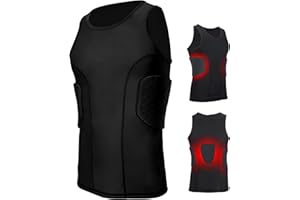 SOONHUA Camiseta de fútbol acolchada para hombre, protección antigolpes de silicona, pantalones cortos, accesorio de protección deportivo, equipo para baloncesto, rugby, chaleco