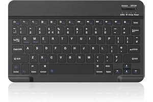 PINKCAT Bluetooth Keyboard, Ultra-Slim Wireless Keyboard UK Layout Quiet Portable Design with Built-in Rechargeable Battery for iOS, Mac, iPad, Windows and Android 3.0 and above OS