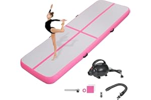 KIKILIVE Tappetini da Tumbling, 10/20 CM Spessore Tappetino da Allenamento, 2/3/4/5/6 M Lunghezza Tappetino da Ginnastica Gonfiabile,Tappeto per Fitness con Pompa, Ginnastica Artistica