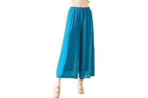 Angcoco Pantalones de Entrenamiento de Danza de Gasa elástica de Doble Capa para Mujer