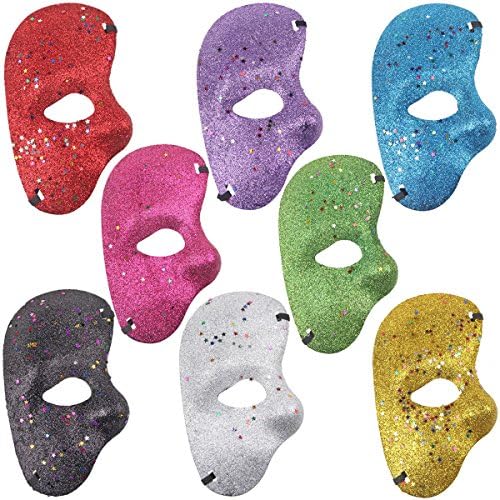 BundleMall Masquerade Venetian Halloween Masks Mardi Gras Evening Prom Party Masks pack of 8 (Color 50-8pc)