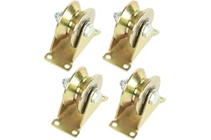 ANICY 4 Stück Umlenkrollen für Seile - V-Nut Umlenkrolle Stahlseil, Schwerlastrollen für Schiebetüren, Drahtseilzugsysteme, Industriemaschinen, Fitnessgeräte