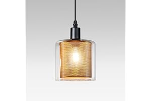 ZMH Retro lampa wisząca Lampa wisząca do jadalni - 1 żarówka E14 Max 40W Lampa wisząca Retro Lampa wisząca Wykonana ze szkła Metal Czarne złoto Przemysłowa lampa do jadalni Kuchnia Sypialnia Salon Jadalnia