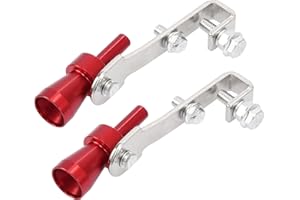 X AUTOHAUX 2pcs S Size Universal Car Turbo Sound Exhaust Muffler Red