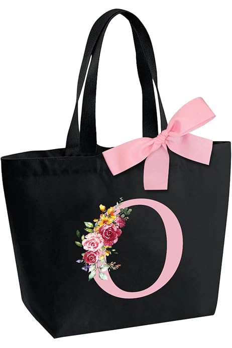 Bolsa De Lona Personalizada Con Inicial - Gran Capacidad - Ideal Para Playa, Viajes O Regalos