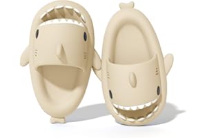 Puimentiua Pantoufles de requin mignonnes pantoufles de requin drôles pantoufles de requin pantoufles de bain pour hommes pour femmes été plage toboggans à bout ouvert intérieur extérieur