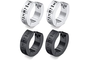GAMTIC Ohrringe Herren Wikinger Runen - Ohrstecker für Männer aus Edelstahl Hypoallergen, 13 mm, für empfindliche Ohren