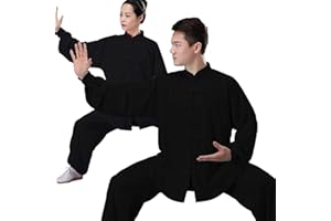HFCY Kung Fu Tai Chi - Abbigliamento per uomo e donna, a maniche lunghe, per allenamento primaverile, colore: nero