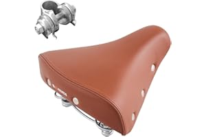 BOOSDEN Selle de vélo Confortable, Selle de vélo Souple pour Homme et Femme, siège de vélo à Ressort en Cuir PU, siège de vélo en Gel, idéal pour VTT,vélo d'appartement, Noir, Marron, Gris foncé