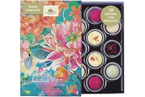 ‎LAUENSTEIN CONFISERIE Lauenstein Confiserie Fruchtige Pralinen Limited Edition Blütentraum, 10 handgefertigte Trüffel und Pralinen mit Alkohol, 125g, 5 verschiedene Pralinensorten, Geschenkbox zum Verschenken