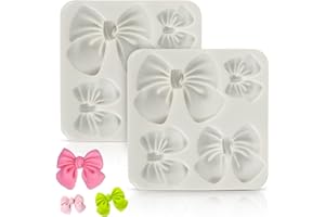 BEUFEE Lindo Molde De Lazo, 2 Piezas De Molde De Caramelo De Chocolate De Lazo Fondant Mini Molde De Silicona De Lazo Fuente De Dibujos Animados Molde De Silicona De Lazo Decoración De Cupcake