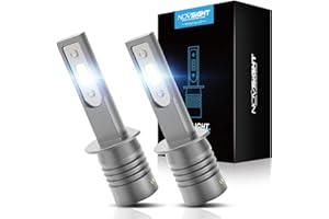 NOVSIGHT Ampoule H1 LED - 18000LM 6500K Blanche Puissante 60W 400% Luminosité H1 Ampoules LED Lampes de Phares Remplacement pour Kit de Conversion Halogène Auto Moto
