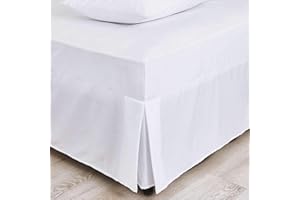 Every Thread Counts - Luxury Percale 200 thread Deep Fitted Valance sheets Double Size 100% Egyptian Cotton Easy Care Fade-resistant bed skirts & valances (White)