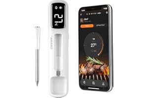 INKBIRD Termometro per Carne Wireless,Bluetooth 5.4,Senza Fili,Connessione Ultra Lunga 305m, Memorizzazione Dati Offline 60 Min, IP67 Impermeabile,Ideale per Cucina,BBQ,Griglia e Affumicatura