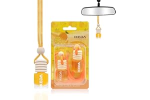 IKEDA SCENTS Ambientadores de Coche | Colgar Difusor Colgante para Coche | Difusor de Perfume para Coche con Aroma de Naranja | Fragancia Fuerte y Duradera | Accesorios Regalo de Coche para Hombre y Mujer