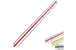 TRHDFW 1 PCS Architectural Triangular Scale Ruler for Architects, Students, Draftsman and Engineers, Standard 30 CM,Architect Scale Ruler