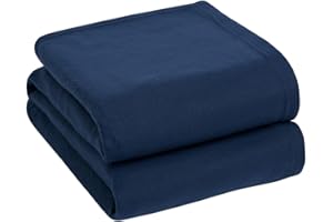 Dreamscene Navy Blue Throw for Sofa, Super Soft Warm Cosy Fleece Throw Blanket for Bed Lightweight Fluffy Single Bedspread Polar Fleece Blanket, 120 x 150cm