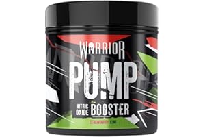 ‎WARRIOR Warrior Pump Pre-Workout Pulver 225 g (Erdbeer-Kiwi) – Stickoxid Booster & Energie-Formel ohne Stimulanzien, koffeinfrei – Citrullinmalat & zyklisches Dextrin für Muskelkraft & Fokus