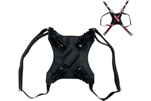 Gwezmxs Mittelalter Schwerthalter Rücken für Katana, Herren Samurai Cosplay Kostüm, LARP Accessoires, Schwarz