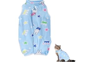 NiCola Professioneller Genesungsanzug für Katzen bei Bauchwunden oder Hautkrankheiten, E-Halsband-Alternative für Katzen, nach Operationen tragen, Kätzchen physiologische Kleidung (Blau, M)