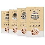 by Amazon, Strisce di cera per il corpo con profumo di vaniglia, carta in tessuto delicato con 4 salviette post depilazione, 