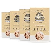 by Amazon Body Wachsstreifen mit Vanille-Duft, gewebtes, sanftes Stoffpapier mit 4 x Enthaarungstüchern, 20 Stück, 4er-Pack