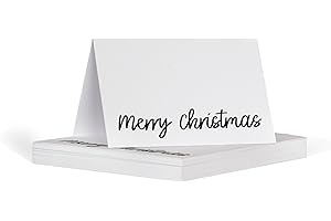 MANTA MAKES Christmas name place cards | folded table name cards for party Christmas eve/day | 10 name cards for table setting | Christmas place name cards to personalise (Simple black)