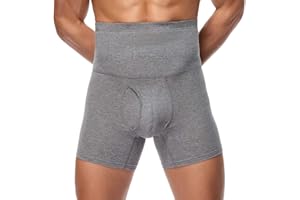 Joweechy Boxer Uomo Cotone Dimagranti Mutande Shapewear Vita Alta Compressione Pantaloncini Intimo Sportivo Controllo Pancia