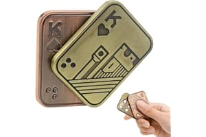 DXiongW Metal Poker Fidget Slider 4,5x3,5cm Slider Magnetico Fidget Spinner Poker Fidget Slider Toy Poker Card Fidget Toy per il Calo Dello Stress D'ansia Giocattoli da Banco