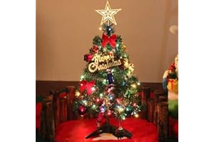 DWTECH Mini choinka, 30/50 cm, mini choinka bożonarodzeniowa z łańcuchem świetlnym LED, mini choinka na stół, choinka, sztuczna choinka, mała (50 cm)