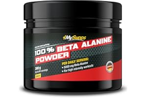 ‎MY SUPPS My Supps 100% Beta Alanin Pulver 300g – 5.000 mg pro Portion – Aminosäure 99% Reinheit – vegan, unaromatisiert & gut löslich – mit Vitamin B6 – laborgeprüft – für Pre- & Post-Workout