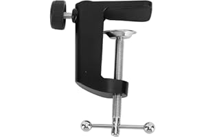 BUACHOIS Abrazadera C Para Escritorio, Abrazadera C Para Montaje En Mesa De Escritorio De Aleación De Aluminio De 2,4 Pulgadas Y 61mm Con Almohadillas Antideslizantes Dobles, Para Brazo De Micrófono, Base De L