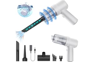 DERJLY Aspirateur à Main sans Fil, 8000Pa 120W Mini Aspirateur de Voiture Puissant, Aspirateur Portable pour Voiture/Animal Domestique/Maison/Bureau/Table Canapé (Blanc)