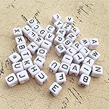 das material der buchstabenperlen : hochwertige Acryl.Abmessung:ca. 6mmx6mm, Größe des Loches:ca. 3.4mm