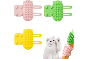 AABDTYYD 3 Pcs Cat Self Groomer, Soft Silicone 2-in-1 Cleaning Pet Brush, Tickling Massage for Short Long Haired Cats and Dogs, Face Scratchers for Table Legs Climbing Frame