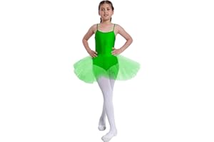 Carnavalife Maillot Ballet Niña para Danza Bailarina de Tirante Fina con Tutus para Niñas Clases y Disfraces de Bailarina, Traje de Danza