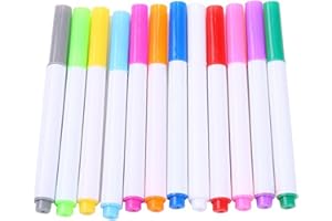 VINEEN Rotulador Tiza Liquida, 12 Colores Rotuladores Tiza Líquida, Marcadores de Tiza Borrables, Marcador de Tiza,para Pizarra, Cristal o Ventanas,12PC