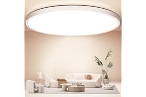 STYLANDA OUILA Ø50CM LED Plafonnier, 4000K, 48W, 4800LM, IP44, pour Salle de Bain, Chambre, Cuisine, Salon, Bureau, Porche