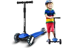 XJD Patinete niño Scooter Desmontable Manillar Ajustable con Cerradura de Dirección con LED Luces Carga Máxima 50kg Patinete de Tres Ruedas para Niños de 2 a 8 Años