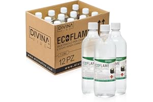 LAOSEP Lot de 12 bouteilles de bioéthanol d'1 L, combustible écologique naturel et inodore, pour cheminée au bioéthanol