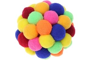 N-brand Pulabo, palline colorate per gatti con campanelle, erba gatta interattiva, morbida, giocattolo per il gioco di attività, gioco per gatti e animali domestici, S creativo e utile